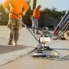 Tomahawk 30" Portable Honda Concrete Power Trowel with 18ft Bull Float Handle GX35 - Machine Horizon