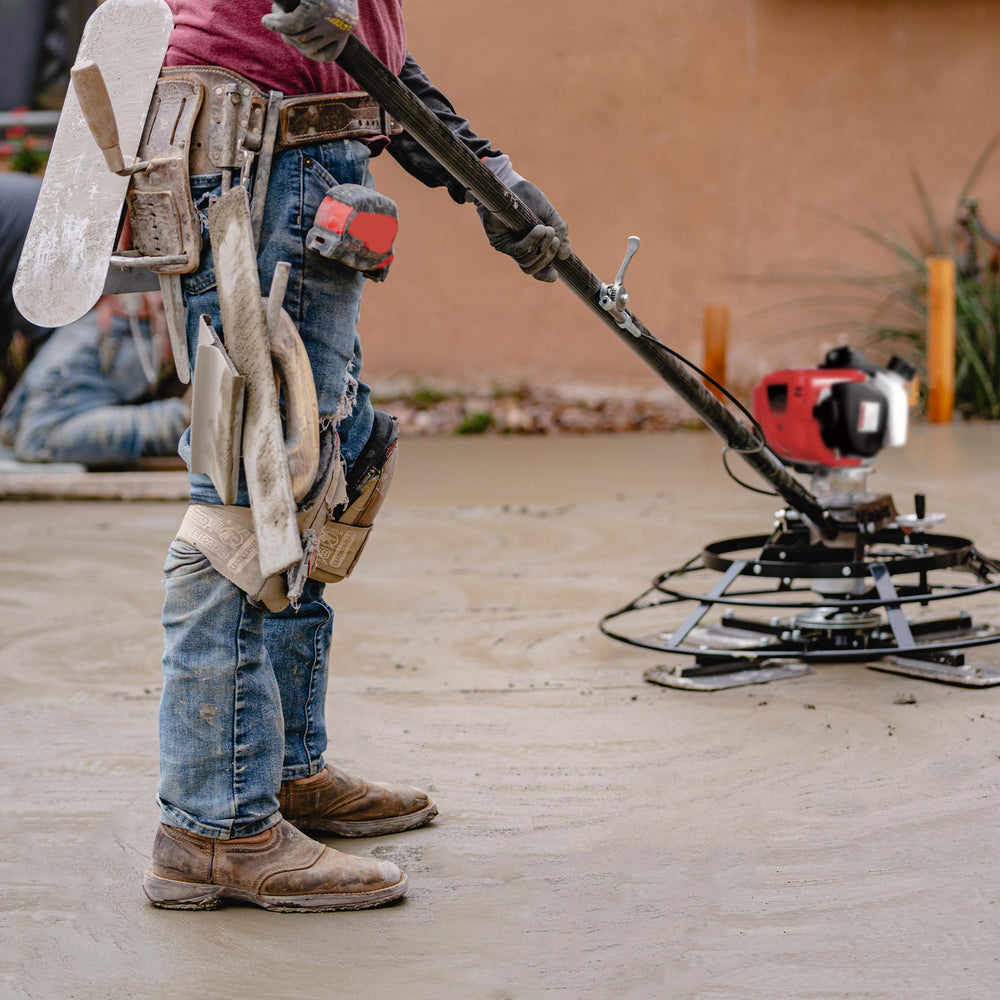 Tomahawk 30" Portable Honda Concrete Power Trowel with 18ft Bull Float Handle GX35 - Machine Horizon
