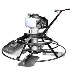 Tomahawk 30" Portable Concrete Power Trowel with 18ft Bull Float Handle 37cc Engine - Machine Horizon