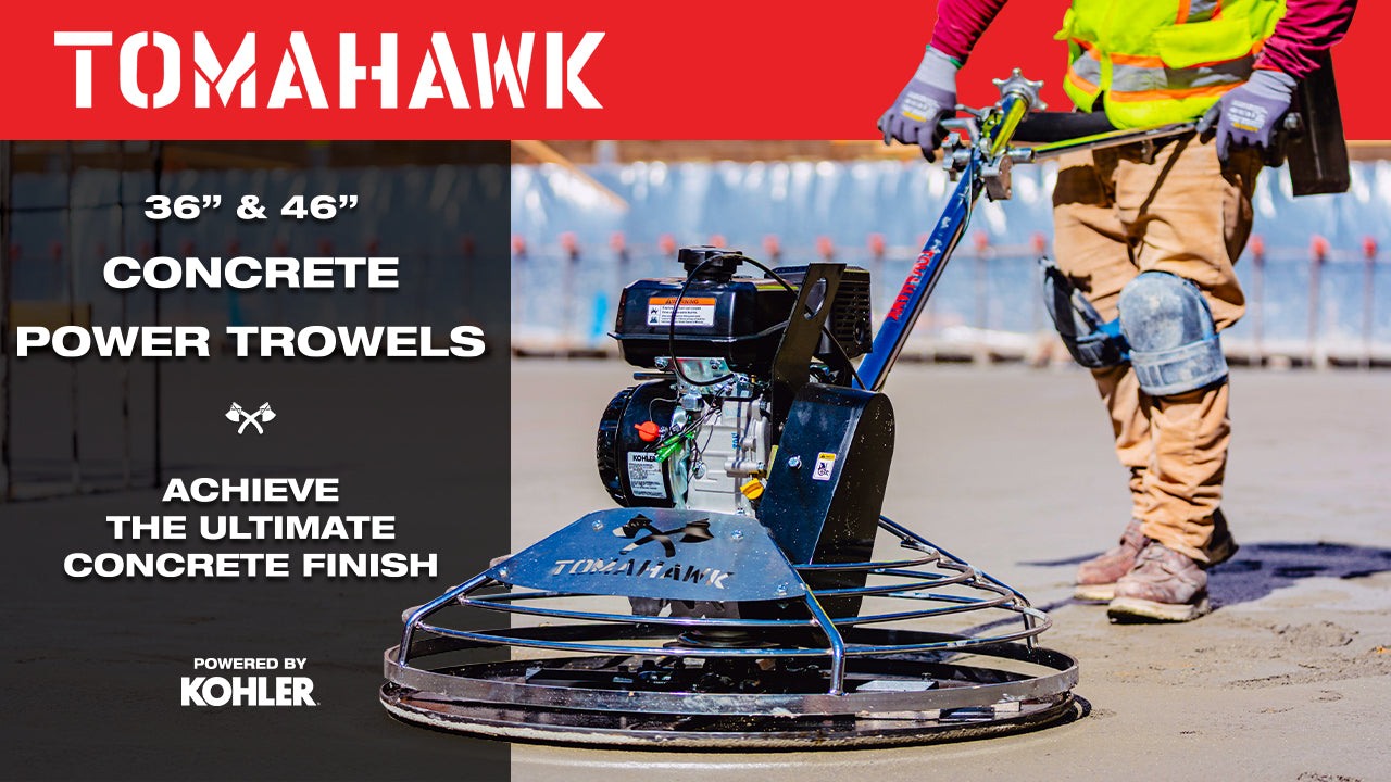 Tomahawk 46" Concrete Power Trowel 14HP Kohler Float Pan Screed Edge Cement Finishing Tool - Machine Horizon Tomahawk 46" Concrete Power Trowel 14HP Kohler Float Pan Screed Edge Cement Finishing Tool - Machine Horizon