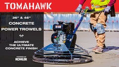 Tomahawk 46" Concrete Power Trowel 14HP Kohler Float Pan Screed Edge Cement Finishing Tool - Machine Horizon