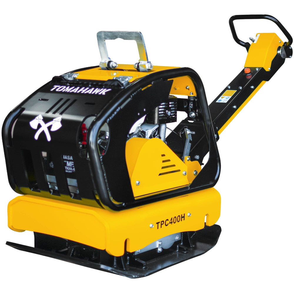 Tomahawk 9HP Reverse Plate Compactor Honda GX270 Electric Start 11,690 lbs/ft² for Granular Cohesive Soil Compaction - Machine Horizon