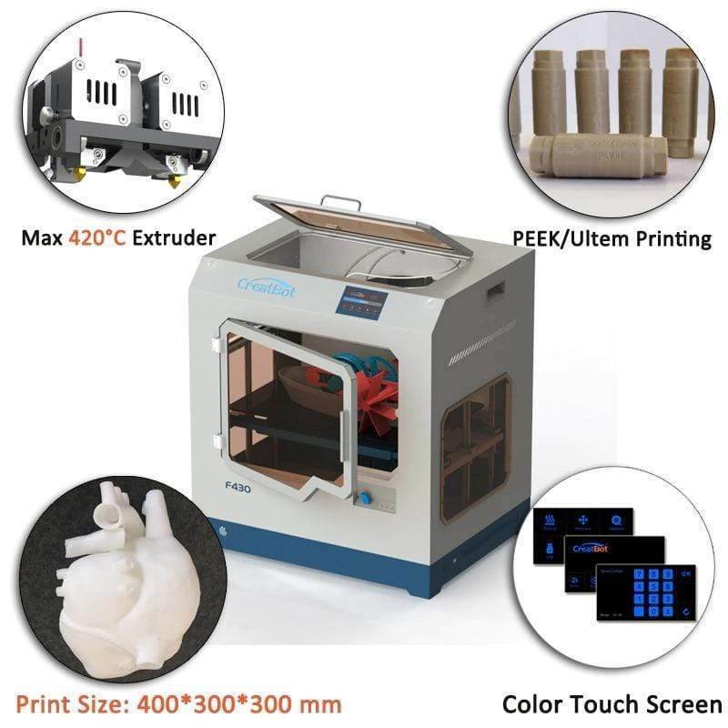 CreatBot F430 Dual Extruder Large Enclosed Chamber 3D Printer Bundle - Machine Horizon CreatBot F430 Dual Extruder Large Enclosed Chamber 3D Printer Bundle - Machine Horizon