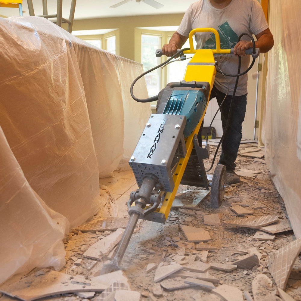 Tomahawk Demo Hammer Trolley – Heavy-Duty Universal Jackhammer Support Anti-Vibration Ergonomic Design for Effortless Demolition - Machine Horizon