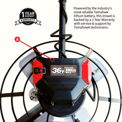 30" Battery-Powered Portable Power Trowel with 18ft Bull Float Handle - Machine Horizon