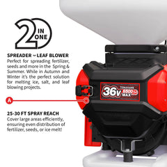 Tomahawk 5 Gal Battery-Powered Fertilizer Spreader Broadcast Lawn Seed Ice Melt Salt - Machine Horizon