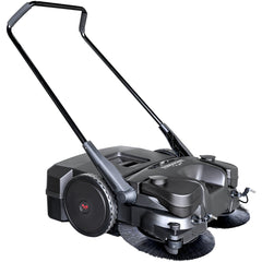 Tomahawk 30" Battery Powered Push Sweeper with Triple Power Brooms Electric Drive and Dust Suppression Sprayer - Machine Horizon