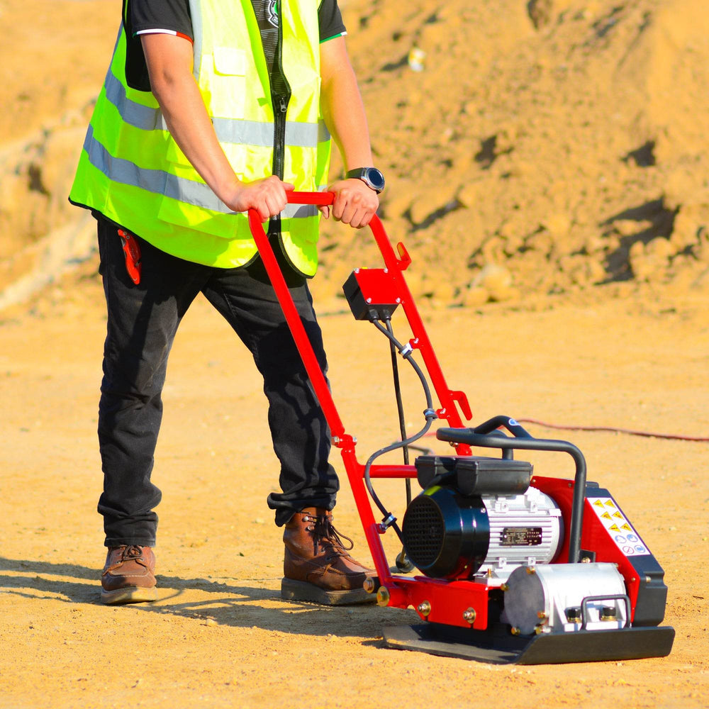 Tomahawk 2 HP Electric Vibratory Plate Compactor Tamper for Gravel Soil Compaction - Machine Horizon