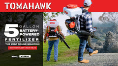 Tomahawk 5 Gal Battery-Powered Fertilizer Spreader Broadcast Lawn Seed Ice Melt Salt - Machine Horizon