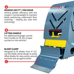Tomahawk Electric Floor Scraper Vinyl Stripper Carpet Wood Floor Remover - Machine Horizon
