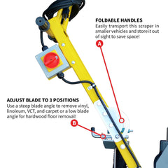 Tomahawk Electric Floor Scraper Vinyl Stripper Carpet Wood Floor Remover - Machine Horizon