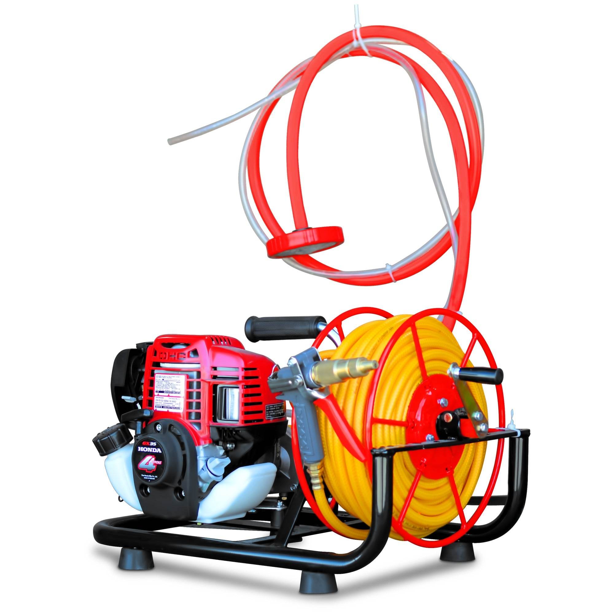Tomahawk 1.6HP Skid Sprayer Barrel Mount Only with Honda GX35 100ft Hose and 500 PSI Pump for Pest Control - Machine Horizon Tomahawk 1.6HP Skid Sprayer Barrel Mount Only with Honda GX35 100ft Hose and 500 PSI Pump for Pest Control - Machine Horizon