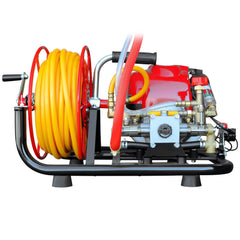 Tomahawk 1.6HP Skid Sprayer Barrel Mount Only with Honda GX35 100ft Hose and 500 PSI Pump for Pest Control - Machine Horizon