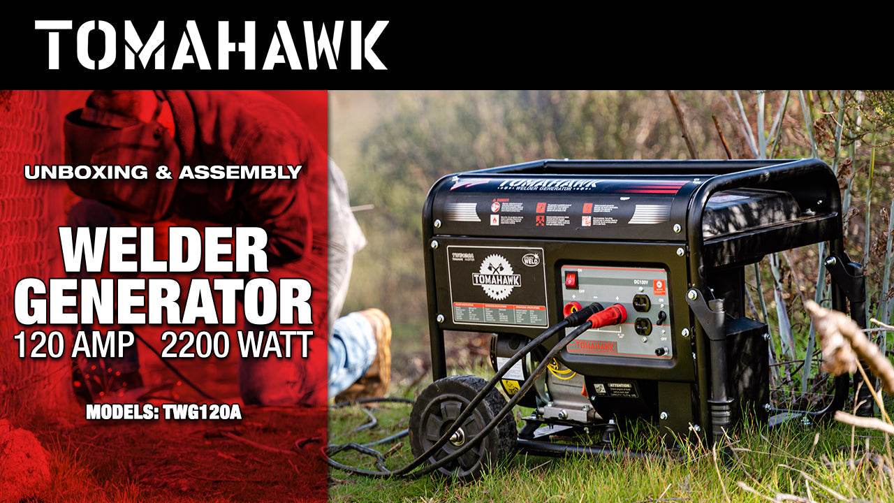 Tomahawk 120 Amp Engine Driven Welder Generator 2200 Watt 7 HP Gas Powered - Machine Horizon Tomahawk 120 Amp Engine Driven Welder Generator 2200 Watt 7 HP Gas Powered - Machine Horizon