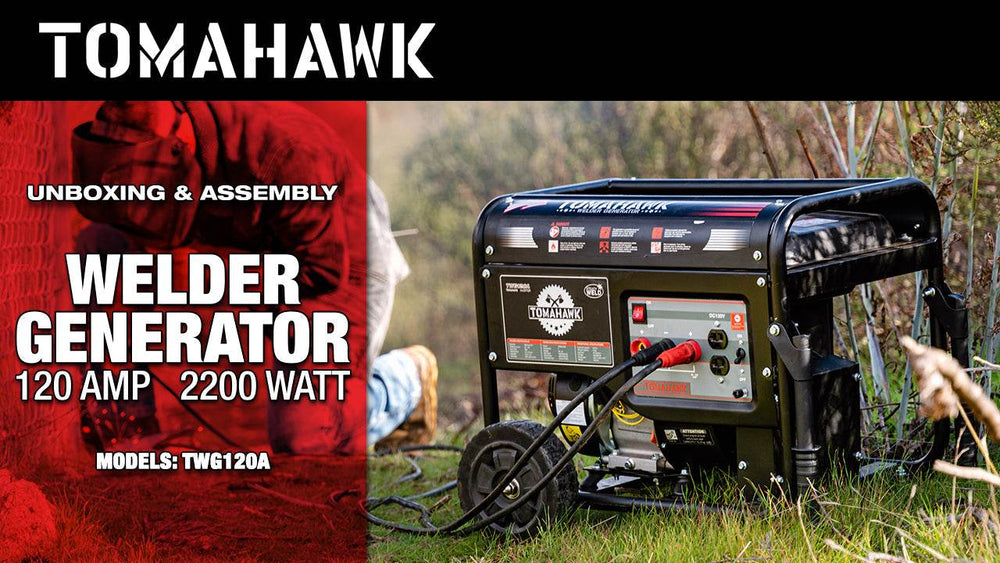 Tomahawk 120 Amp Engine Driven Welder Generator 2200 Watt 7 HP Gas Powered - Machine Horizon