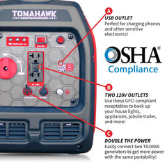 Tomahawk 2000 Watt Inverter Generator Super Quiet Portable Gas Power Professional Use - Machine Horizon