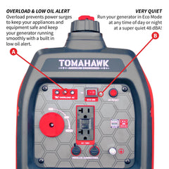 Tomahawk 2000 Watt Inverter Generator Super Quiet Portable Gas Power Professional Use - Machine Horizon