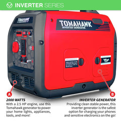 Tomahawk 2000 Watt Inverter Generator Super Quiet Portable Gas Power Professional Use - Machine Horizon