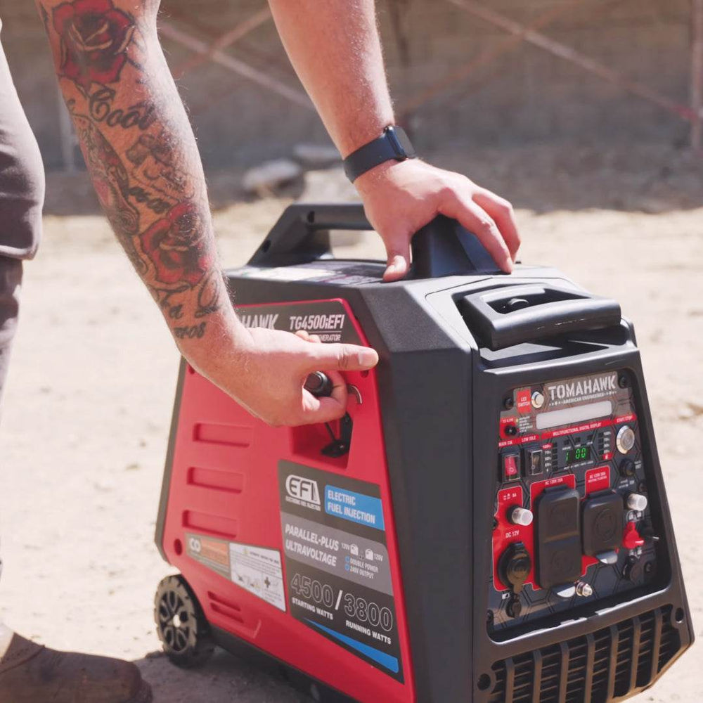 Tomahawk 4500 Watt Inverter Generator Electronic Fuel Injection EFI Super Quiet Portable Gas Power Professional Use - Machine Horizon