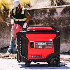 Tomahawk 10,500 Watt Inverter Generator Electric Start Super Quiet Portable Gas Power Professional Use - Machine Horizon