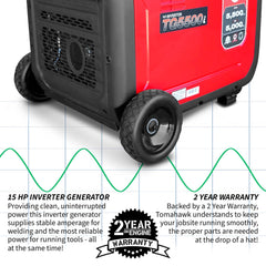 Tomahawk 5500 Watt Inverter Generator Super Quiet Portable Gas Power Professional Use - Machine Horizon