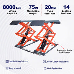 Katool AK-X95 8,000 Lbs Full Rise Scissor Lift