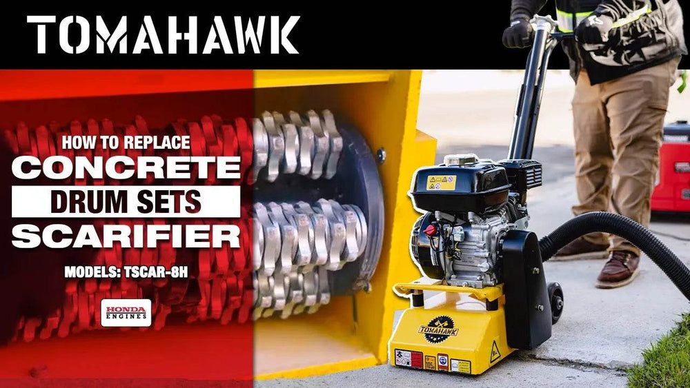 Tomahawk Electric 8” Concrete Scarifier Planer Grinder for Sidewalk Trip Hazard Repair, Traffic Line Removal - Machine Horizon