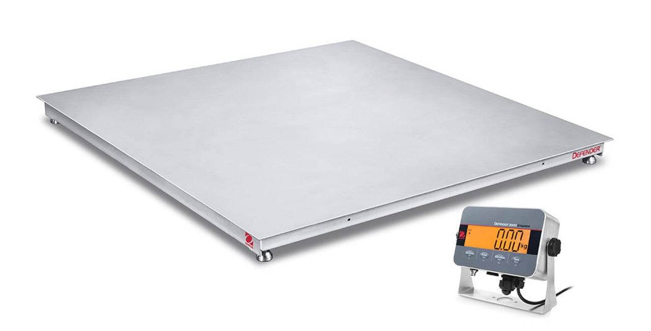Ohaus i-DF33XW2500C1R Defender 3000 Washdown Floor Scale, NTEP, 3' x 3', 2500 lb x 0.5 lb - Machine Horizon Ohaus i-DF33XW2500C1R Defender 3000 Washdown Floor Scale, NTEP, 3' x 3', 2500 lb x 0.5 lb - Machine Horizon