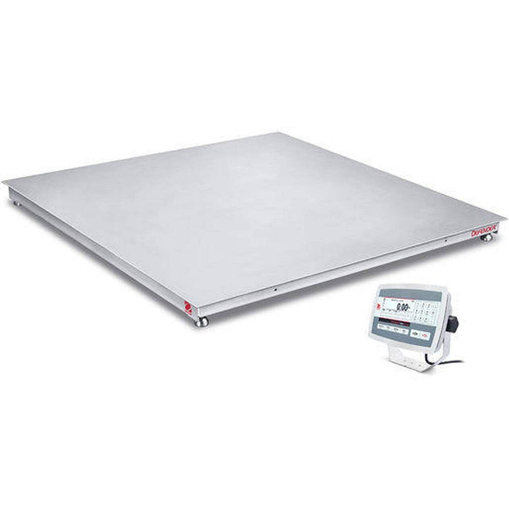 Ohaus i-DF52XW2500C1L Defender 5000 Washdown Floor Scale, NTEP, 4' x 4', 2500 lb x 0.5 lb - Machine Horizon