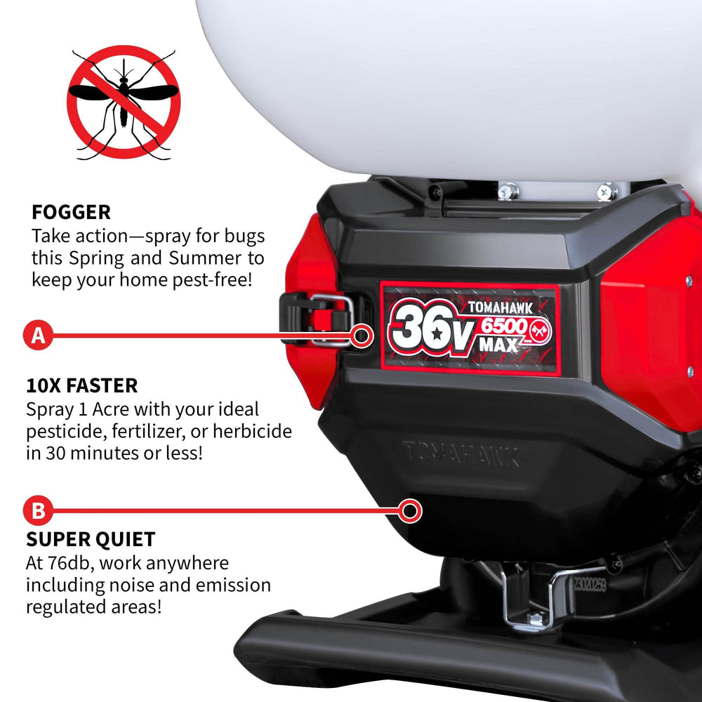 Tomahawk 4 Gal Battery Powered Backpack Mosquito Fogger Sprayer 36V for Pest Control Ticks, Fleas, Flies, and Mosquitoes - Machine Horizon