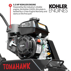 Tomahawk Vibratory Plate Compactor Tamper with Kohler Engine for Dirt Gravel Soil Compaction - Machine Horizon