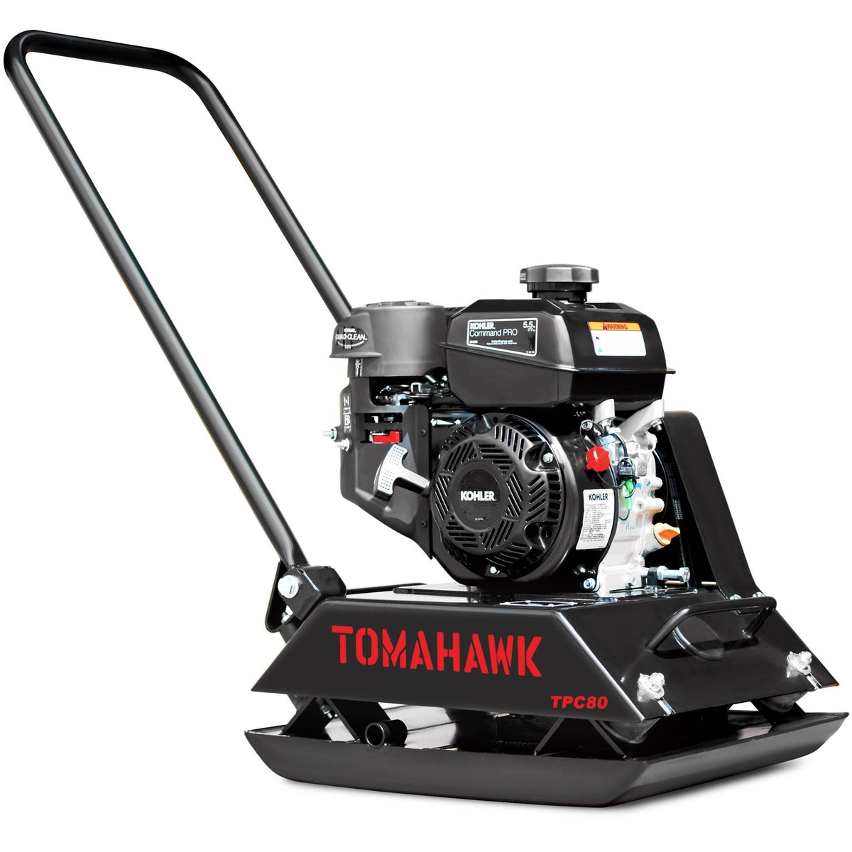 Tomahawk Vibratory Plate Compactor Tamper with Kohler Engine for Dirt Gravel Soil Compaction - Machine Horizon