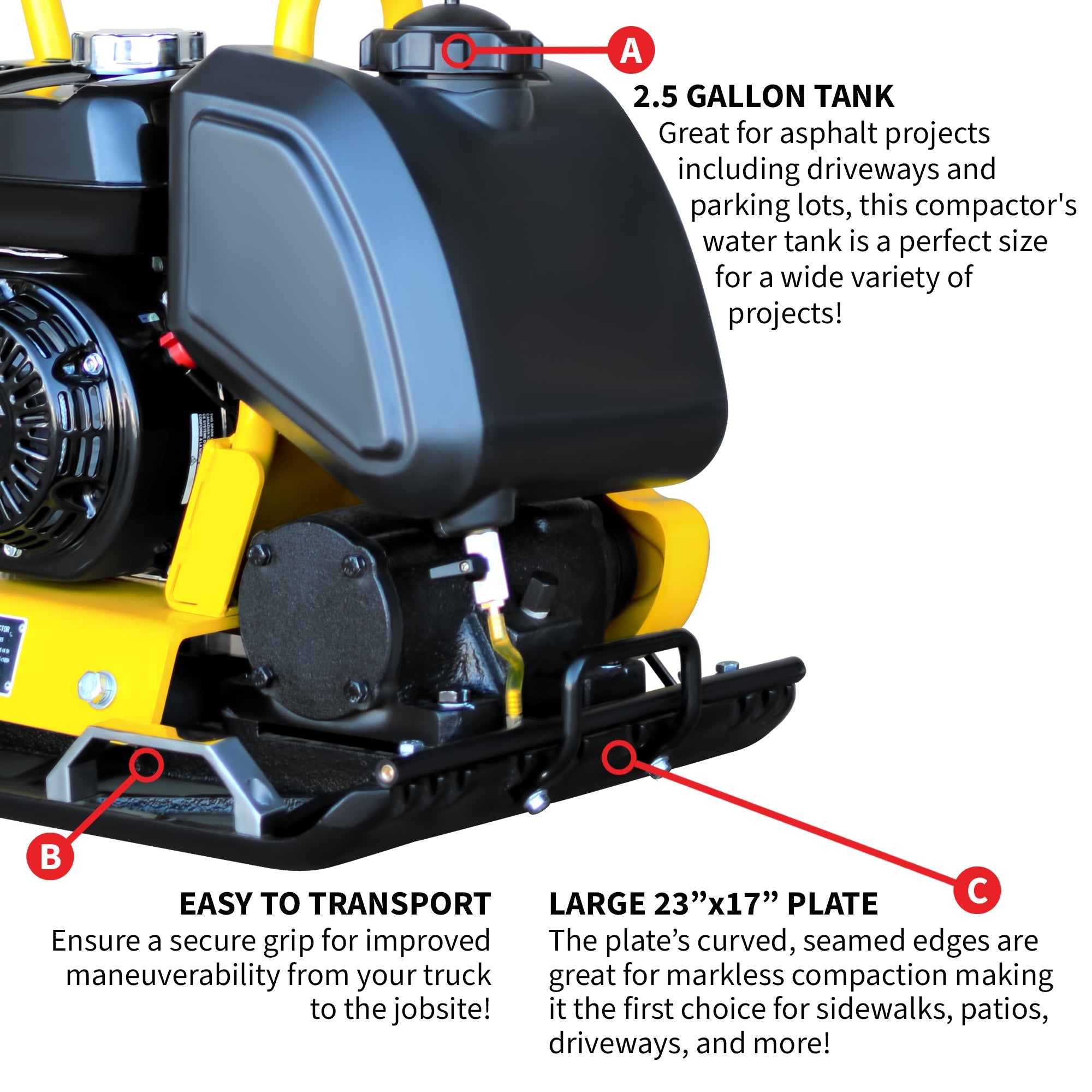 Tomahawk 5.5 HP Honda Vibratory Plate Compactor 23x17" for Soil Asphalt Paver Compaction - Machine Horizon Tomahawk 5.5 HP Honda Vibratory Plate Compactor 23x17" for Soil Asphalt Paver Compaction - Machine Horizon