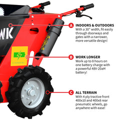 Tomahawk 30" Concrete Power Buggy Electric Battery Mini Dumper 660-lb. Bucket Capacity - Machine Horizon