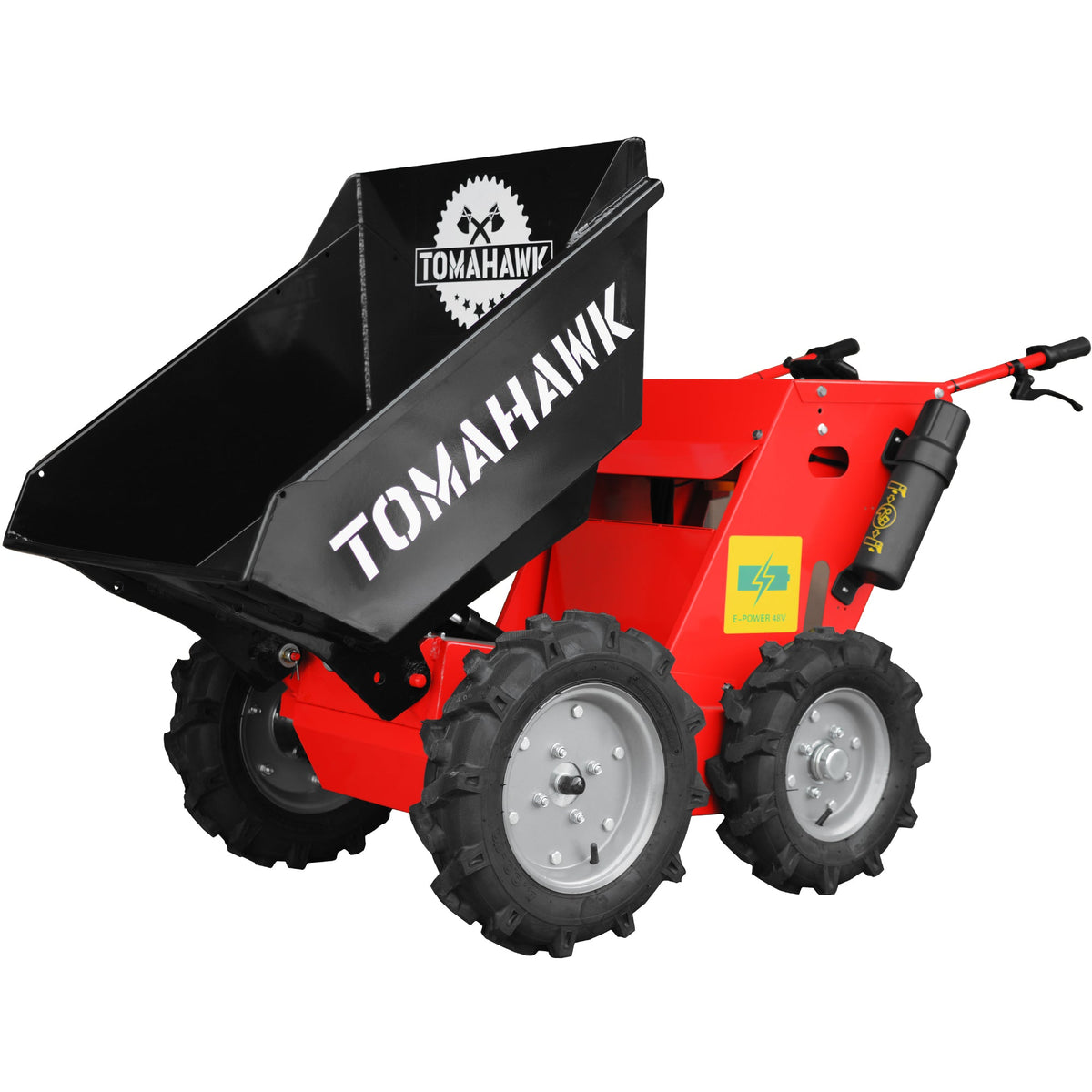 Tomahawk 30" Concrete Power Buggy Electric Battery Mini Dumper 660-lb. Bucket Capacity - Machine Horizon