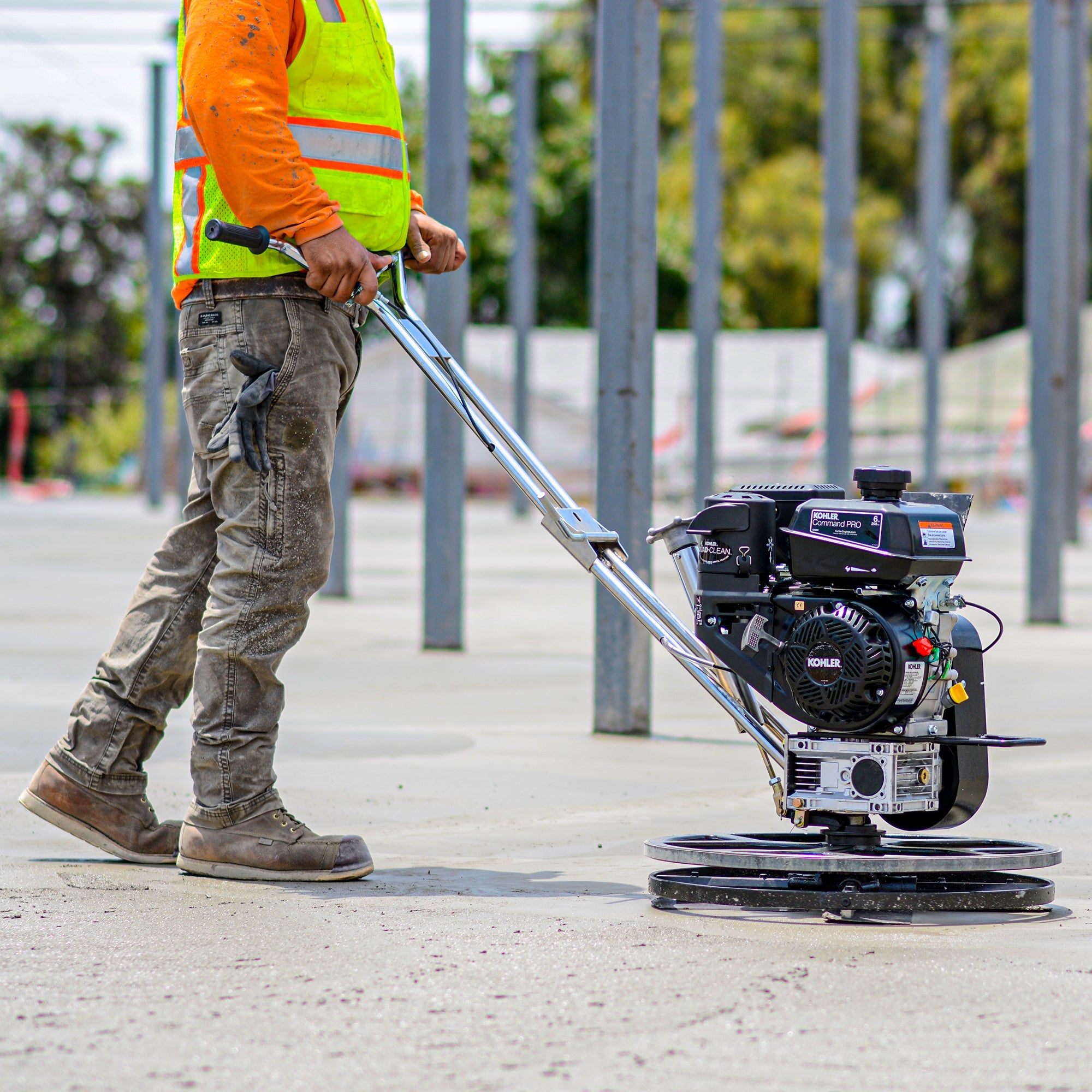 Tomahawk 24" Concrete Power Trowel Edger 6HP Kohler Float Pan Blade Screed Finishing Tool - Machine Horizon Tomahawk 24" Concrete Power Trowel Edger 6HP Kohler Float Pan Blade Screed Finishing Tool - Machine Horizon