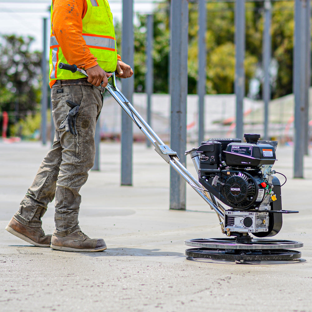 Tomahawk 24" Concrete Power Trowel Edger 6HP Kohler Float Pan Blade Screed Finishing Tool - Machine Horizon