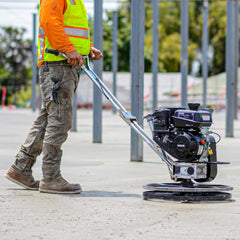 Tomahawk 24" Concrete Power Trowel Edger 6HP Kohler Float Pan Blade Screed Finishing Tool - Machine Horizon