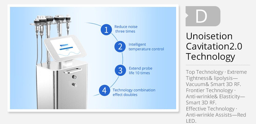 Shape Tactics 5-in-1 Unoisetion Cavitation 2.0 3D Smart Vacuum RF System Shape Tactics 5-in-1 Unoisetion Cavitation 2.0 3D Smart Vacuum RF System