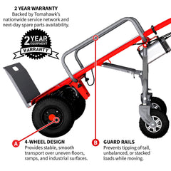 Tomahawk Electric Dolly Cart Hand Truck 570 lbs Capacity for Warehouses Shops & Material Handling