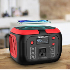 Tomahawk Portable Power Station, 155Wh 200W 4-Port Backup Lithium Battery, AC DC Outlet, 60W USB-C USB-A Pure Sine Wave Outlet, Digital, LED Light for Outdoor Camping, RV - Machine Horizon