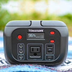 Tomahawk Portable Power Station, 155Wh 200W 4-Port Backup Lithium Battery, AC DC Outlet, 60W USB-C USB-A Pure Sine Wave Outlet, Digital, LED Light for Outdoor Camping, RV - Machine Horizon