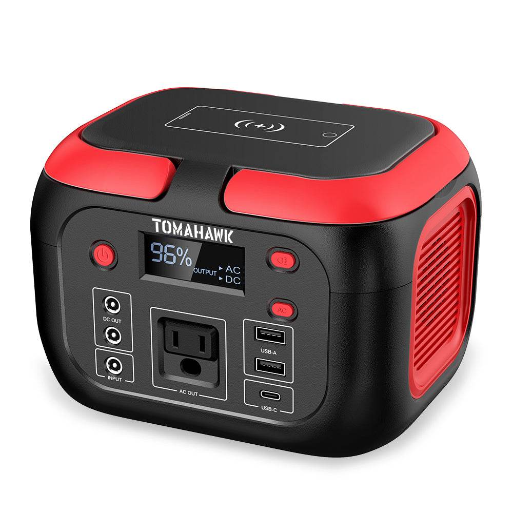 Tomahawk Portable Power Station, 155Wh 200W 4-Port Backup Lithium Battery, AC DC Outlet, 60W USB-C USB-A Pure Sine Wave Outlet, Digital, LED Light for Outdoor Camping, RV - Machine Horizon