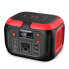 Tomahawk Portable Power Station, 155Wh 200W 4-Port Backup Lithium Battery, AC DC Outlet, 60W USB-C USB-A Pure Sine Wave Outlet, Digital, LED Light for Outdoor Camping, RV - Machine Horizon