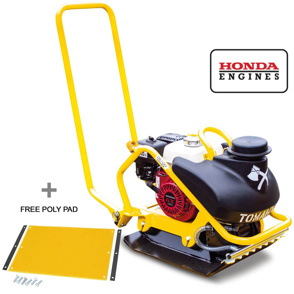 Tomahawk 5.5 HP Honda Vibratory Plate Compactor for Asphalt Aggregate Soil Compaction - Machine Horizon