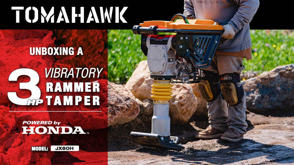 Tomahawk 3 HP Honda Vibratory Rammer Tamper with Honda GX100 Engine 3350 lbs/ft - Machine Horizon