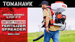 Tomahawk 5 Gal Battery-Powered Fertilizer Spreader Broadcast Lawn Seed Ice Melt Salt - Machine Horizon