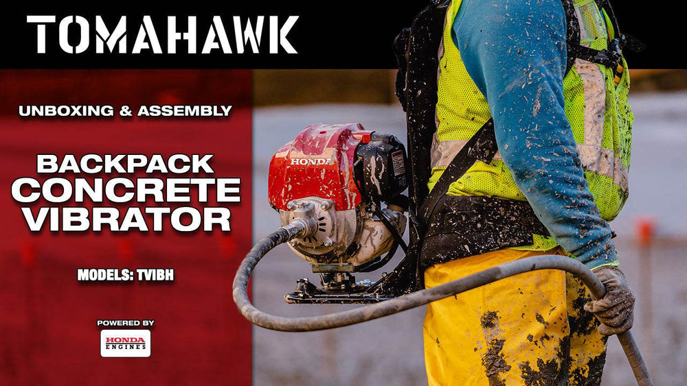 Tomahawk 2HP Honda Concrete Vibrator with Flex Shaft Cable Whip Backpack - Machine Horizon