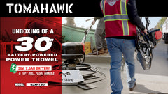 30" Battery-Powered Portable Power Trowel with 18ft Bull Float Handle - Machine Horizon