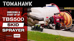 Tomahawk 1.6HP Skid Sprayer Barrel Mount Only with Honda GX35 100ft Hose and 500 PSI Pump for Pest Control - Machine Horizon